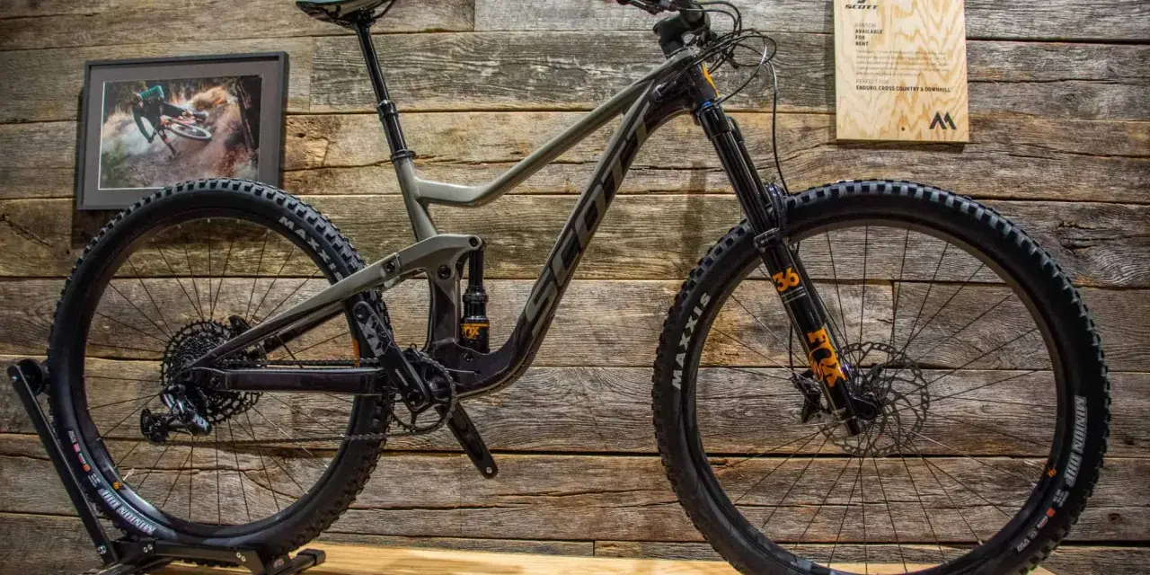 A Scott enduro bike, ready for downhill thrills or cross-country adventures.