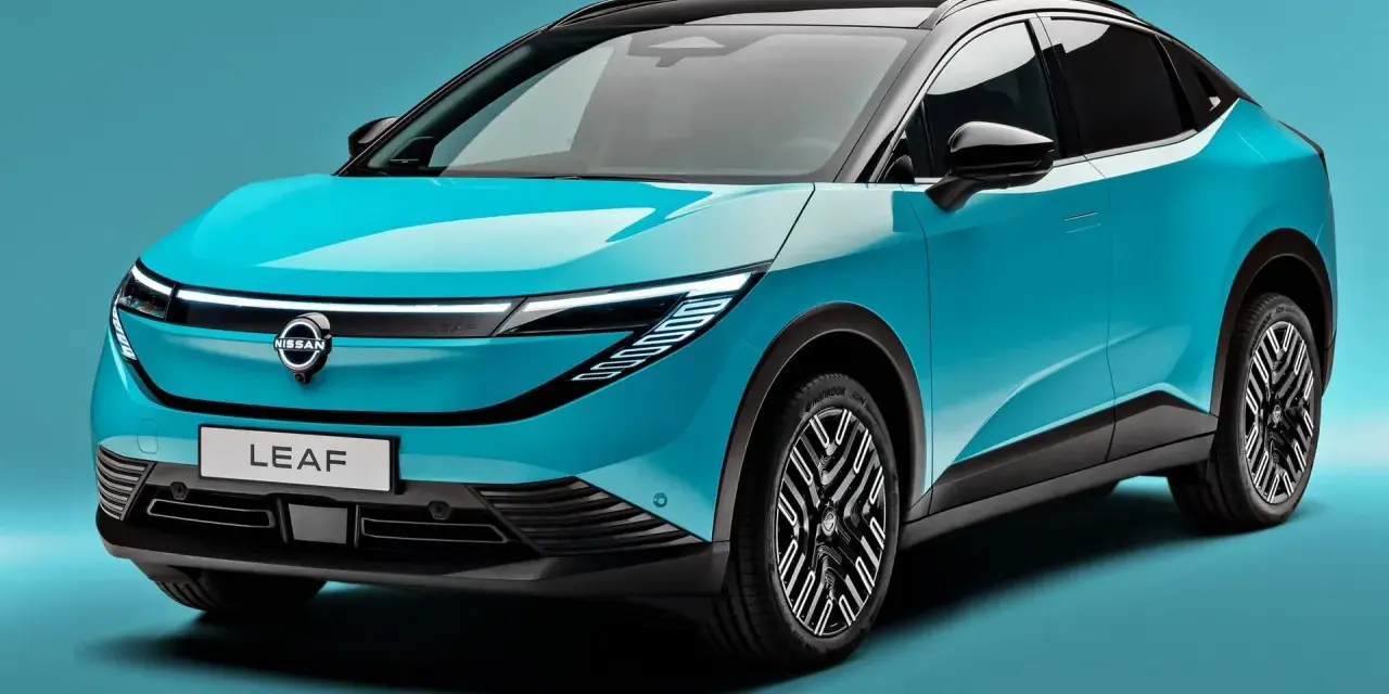 Niebieski Nissan Leaf z nowoczesnymi światłami LED. Poznaj jego imponujące nissan leaf wymiary i styl.
