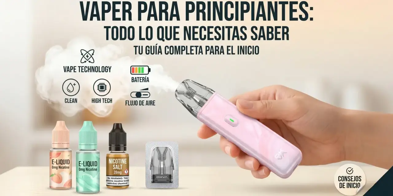 Guía para principiantes de vaper: tecnología, batería, flujo de aire, e-líquidos y pods. ¿Qué significa bf? Es tu mejor amigo para empezar.