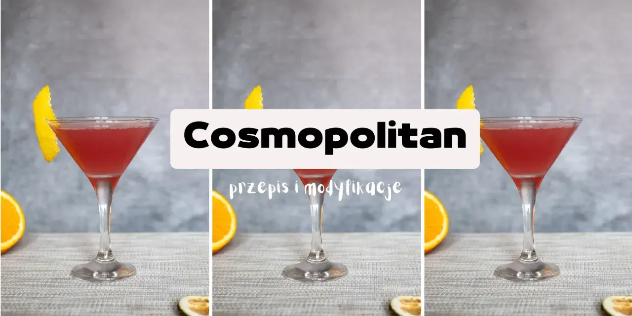 Cosmopolitan przepis na drinka z pomarańczą i skórką.