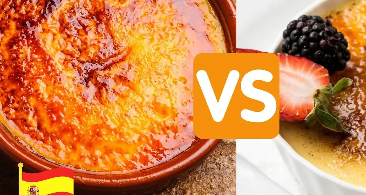 Dos deliciosos postres, uno con bandera española, nos preguntamos: ¿qué es la crème brûlée?