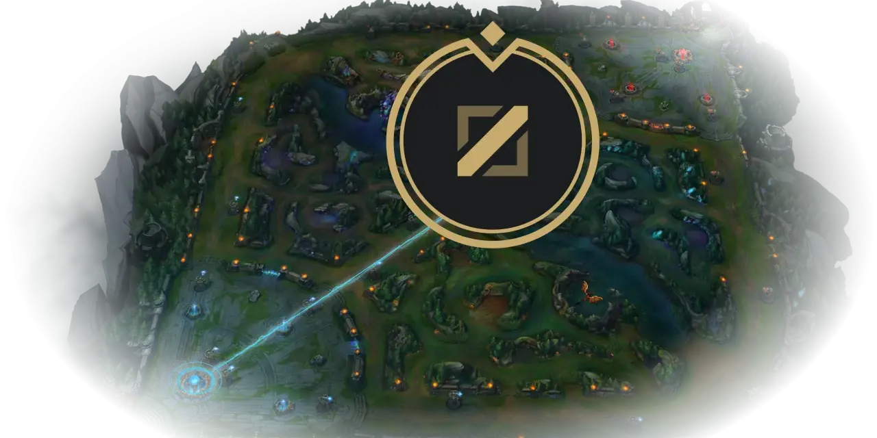 Mapa gry League of Legends z logo gry.
