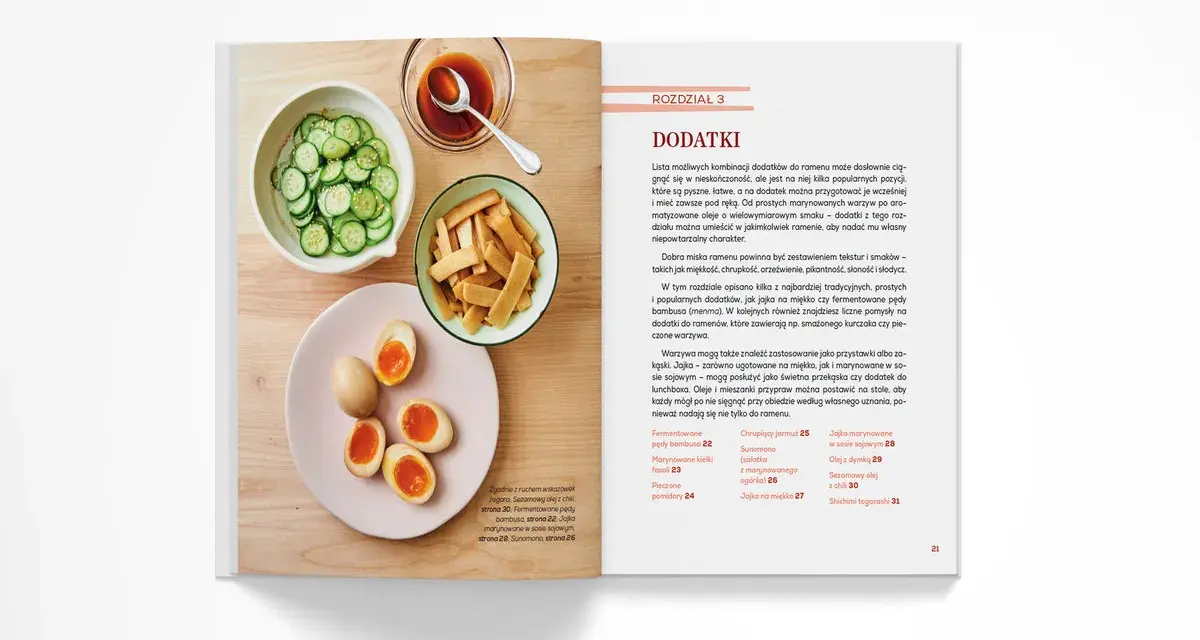 Dodatki do ramen: marynowane jajka, ogórek, pędy bambusa i sos. Idealne dopełnienie każdego ramen przepis.