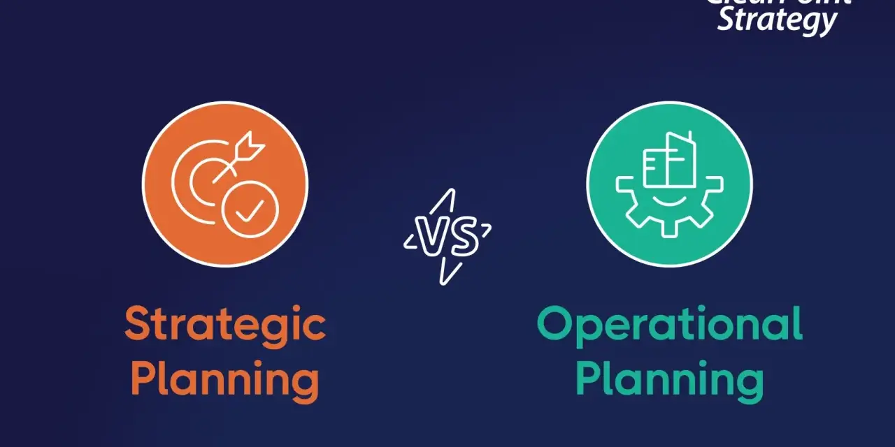 Strategic Planning vs. Operational Planning, a visual comparison for effective board strategy.