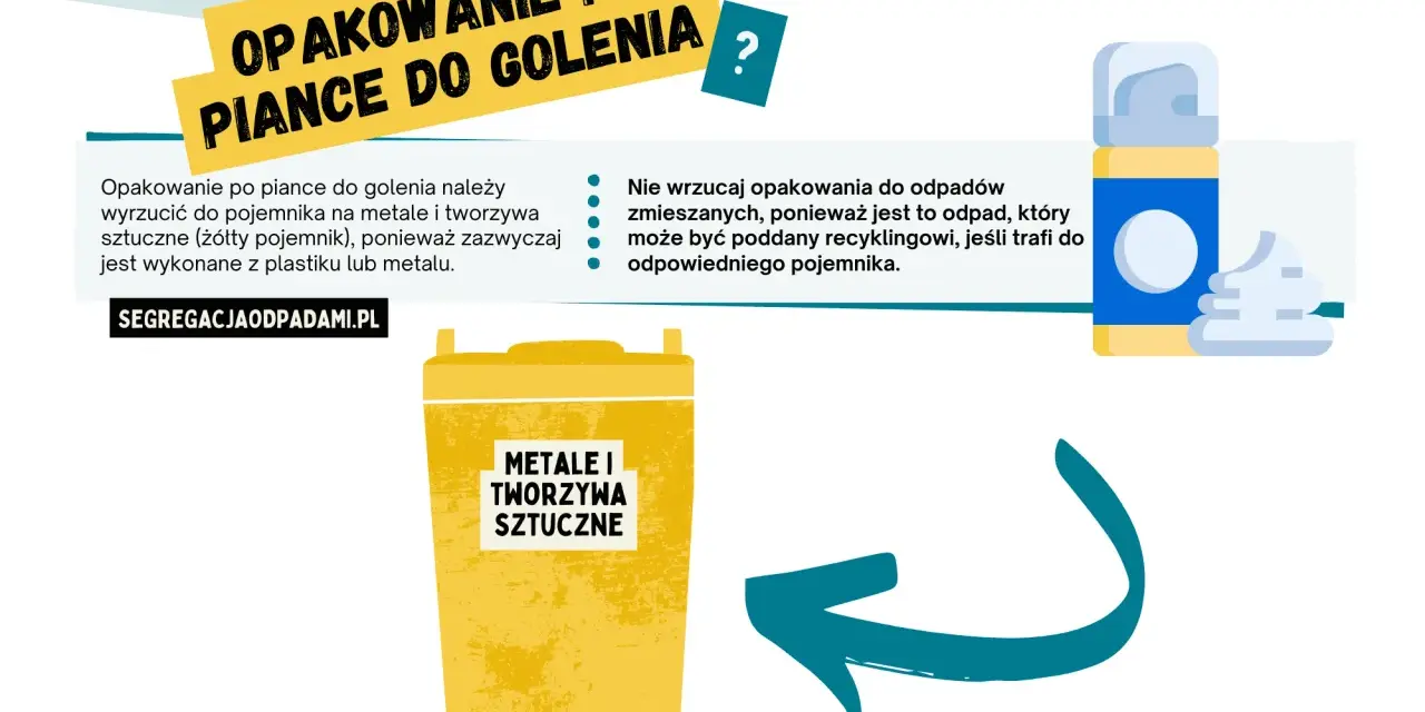 Opakowanie po piance do golenia wyrzuć do żółtego pojemnika na metale i tworzywa sztuczne. Nie do zmieszanych!