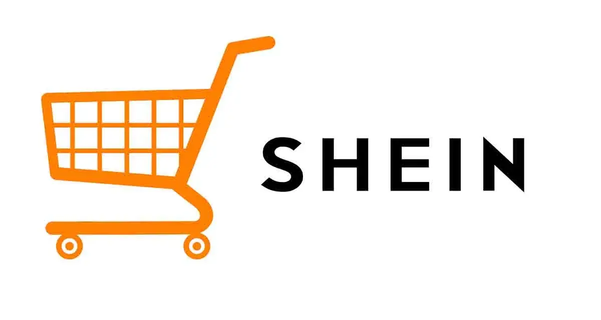 Carrito de compras naranja junto a la palabra SHEIN. ¿Buscas ropa shein petite?