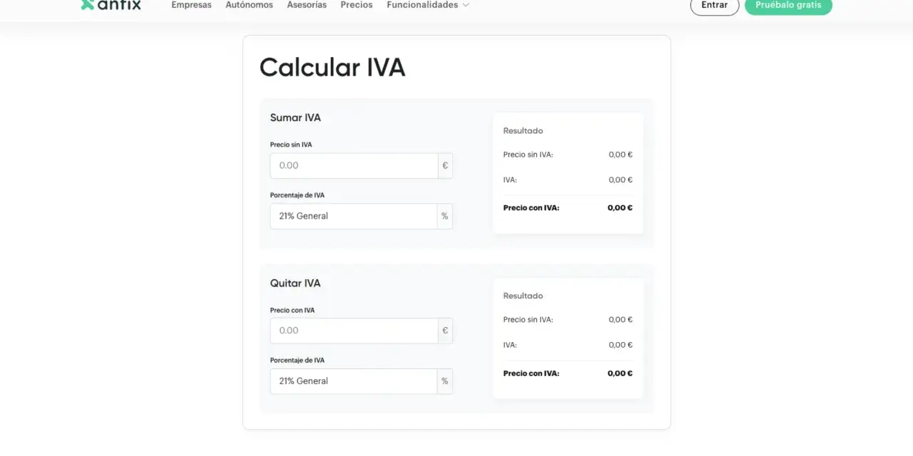 Calculadora de IVA. Muestra cómo sumar o quitar IVA de una cantidad. Introduce el precio y el porcentaje para ver el resultado.