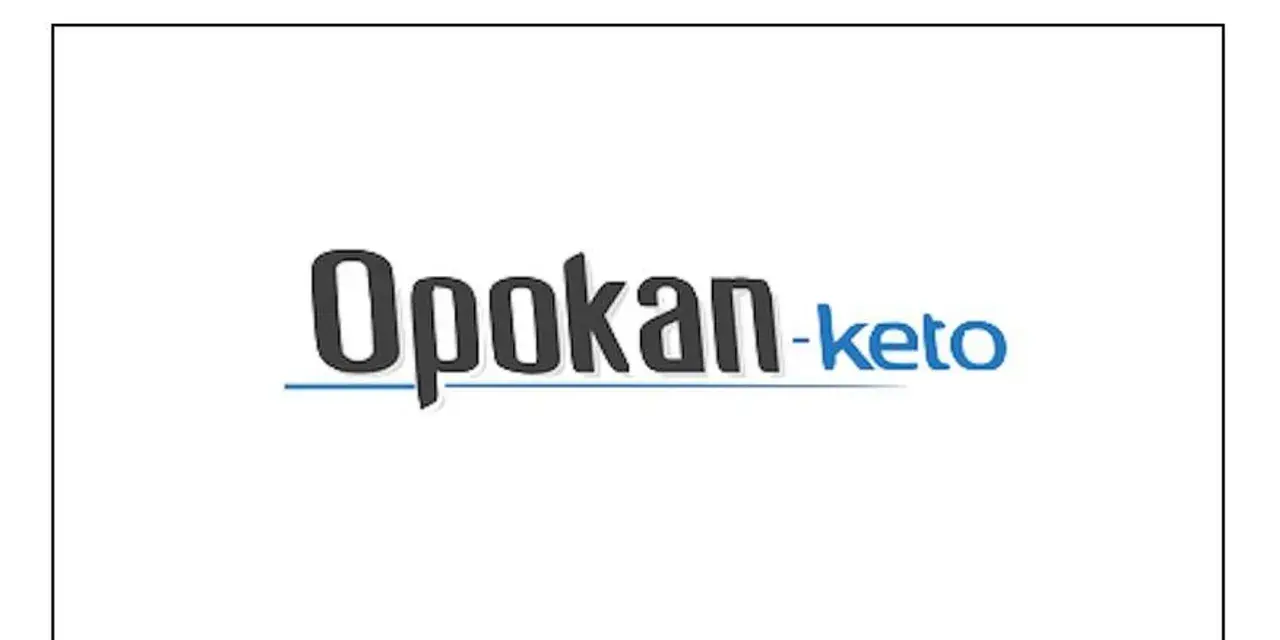 Logo z napisem "Opokan-keto". Nazwa sugeruje produkt wspierający dietę ketogeniczną.