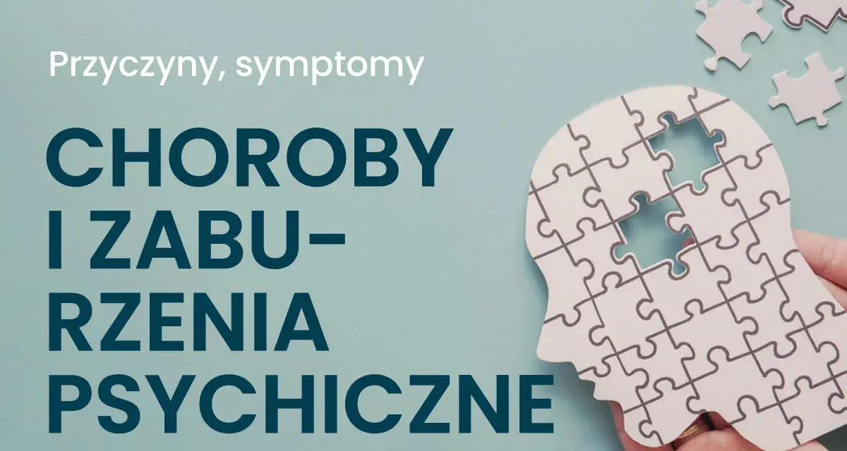 Głowa z puzzli, z brakującymi elementami, symbolizuje, co to jest choroba psychiczna: przyczyny i objawy.