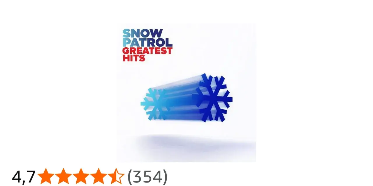 Snow Patrol Greatest Hits Album Cover. Blaue Schneeflocken bewegen sich schnell.