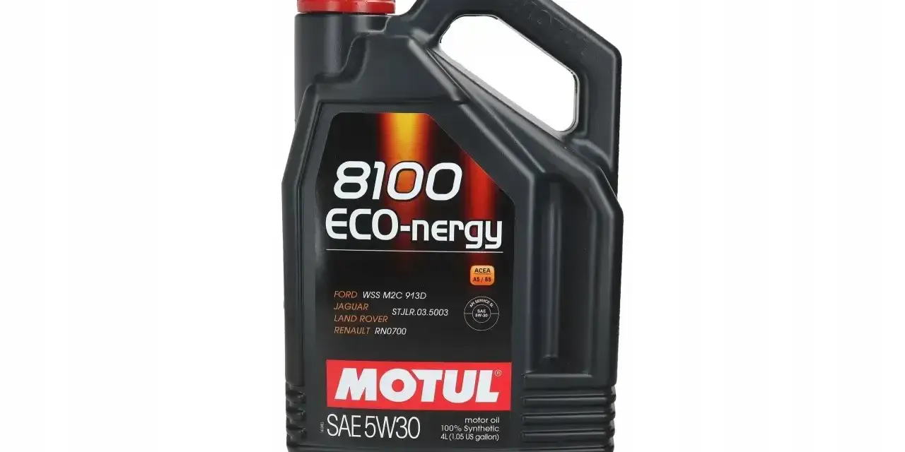Olej Motul 8100 ECO-nergy SAE 5W30, spełniający normę ACEA A5/B5, idealny do nowoczesnych silników.