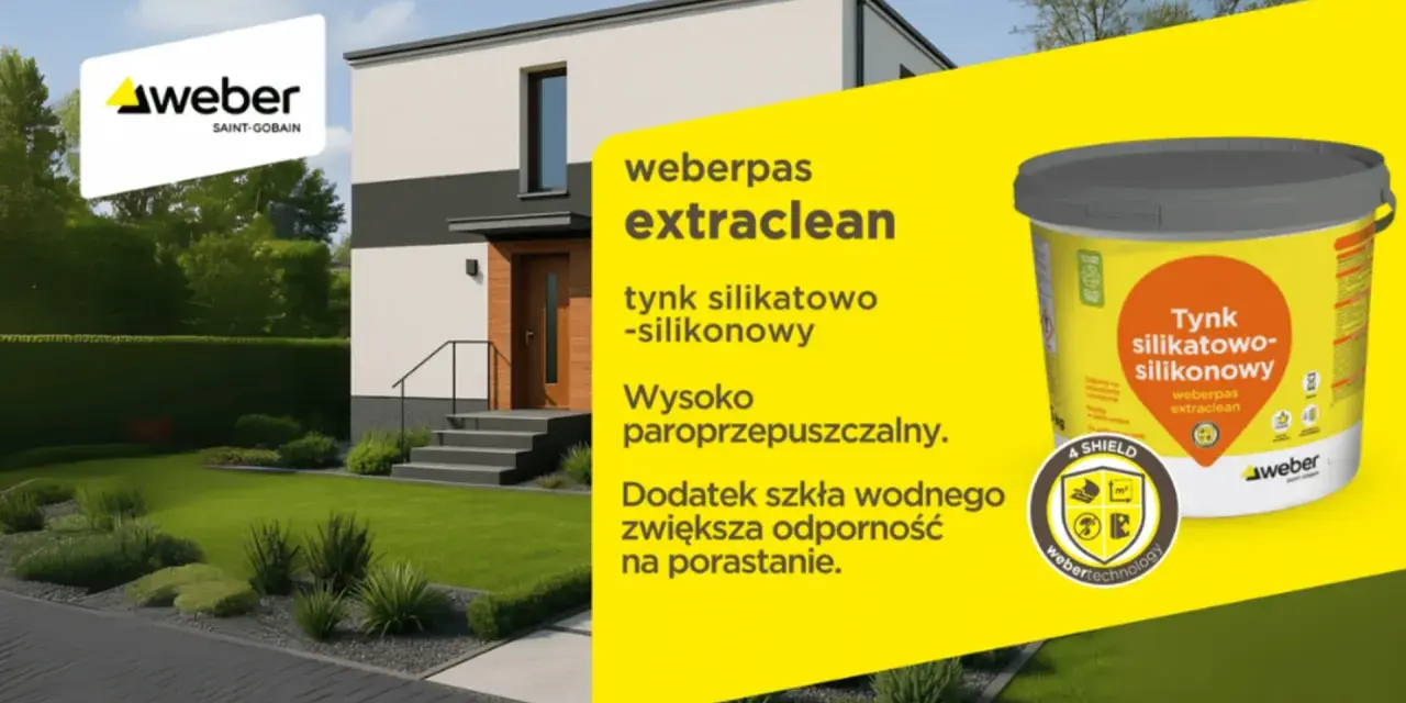 Nowoczesny dom z tynkiem silikatowo-silikonowym weberpas extraclean. Poznaj różne rodzaje tynków i ich zalety.