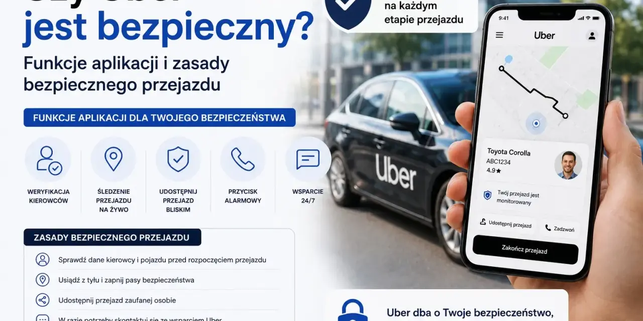 Czy Uber jest legalny? Aplikacja Uber zapewnia bezpieczeństwo na każdym etapie przejazdu, oferując weryfikację kierowców, śledzenie przejazdu i wsparcie.