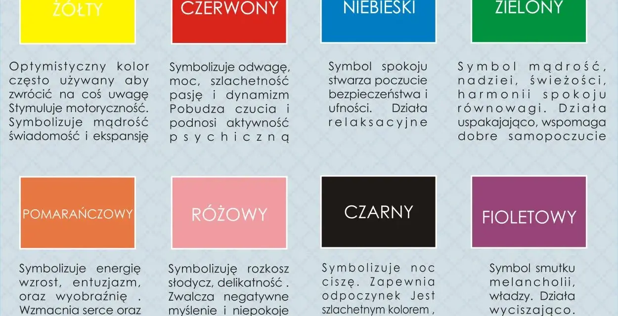 Różowy symbolizuje rozkosz, słodycz i delikatność. Zwalcza negatywne myślenie i niepokoje.