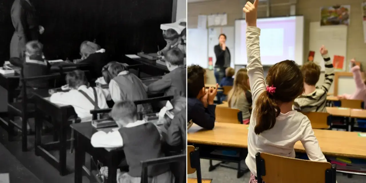 Dawne i współczesne sale lekcyjne. Pruski system edukacji wczoraj i dziś.