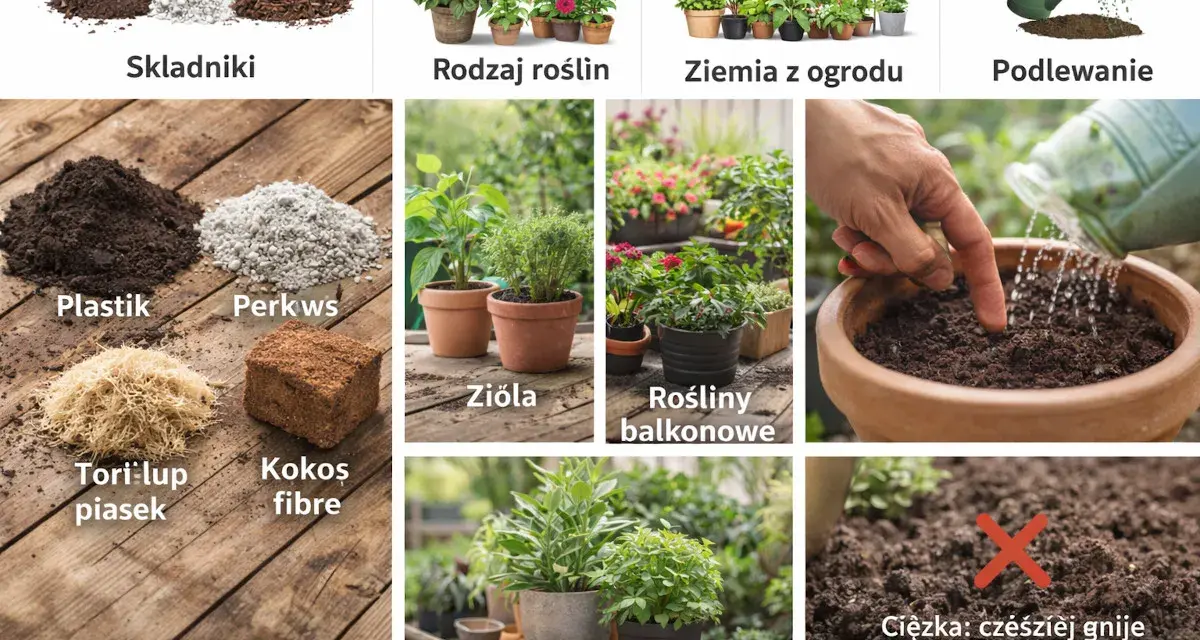 Różne rodzaje ziemi do kwiatów doniczkowych: składniki, rodzaje roślin, ziemia z ogrodu, podlewanie, zioła, rośliny balkonowe, zielone.