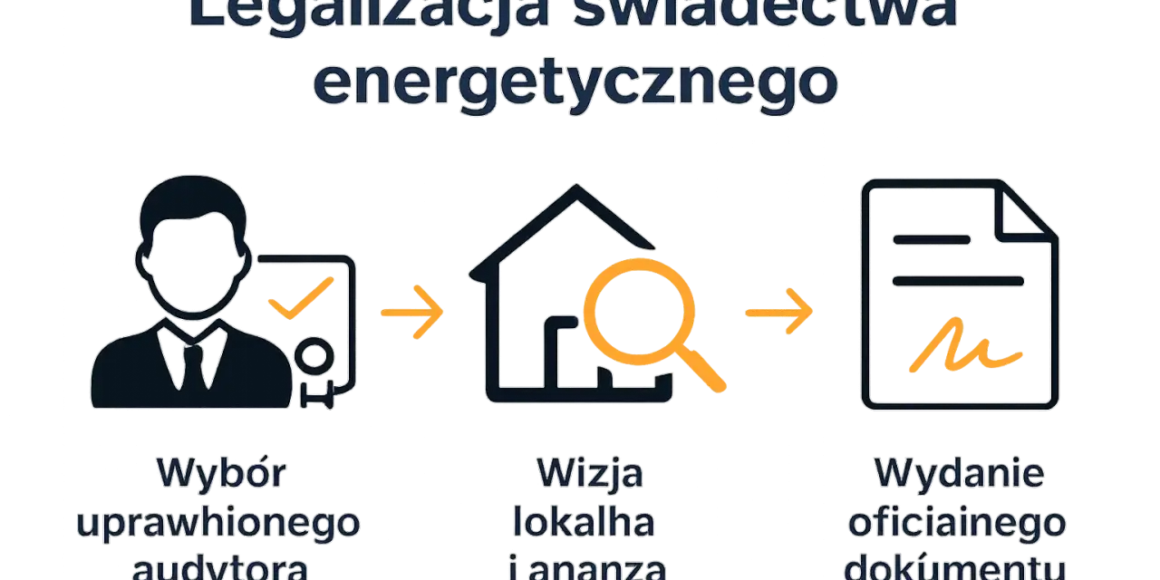 Proces legalizacji świadectwa energetycznego: wybór audytora, wizja lokalna i analiza, wydanie dokumentu. Określenie charakterystyki energetycznej budynku.