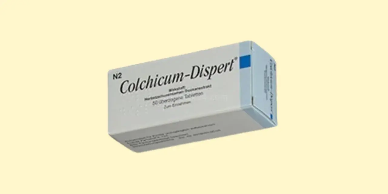 Opakowanie leku Colchicum-Dispert, zawierające 50 tabletek.
