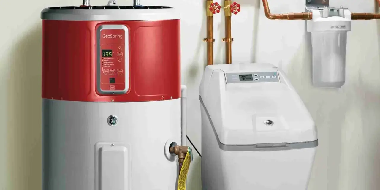 Sistema de purificación de agua con calentador y filtro.
