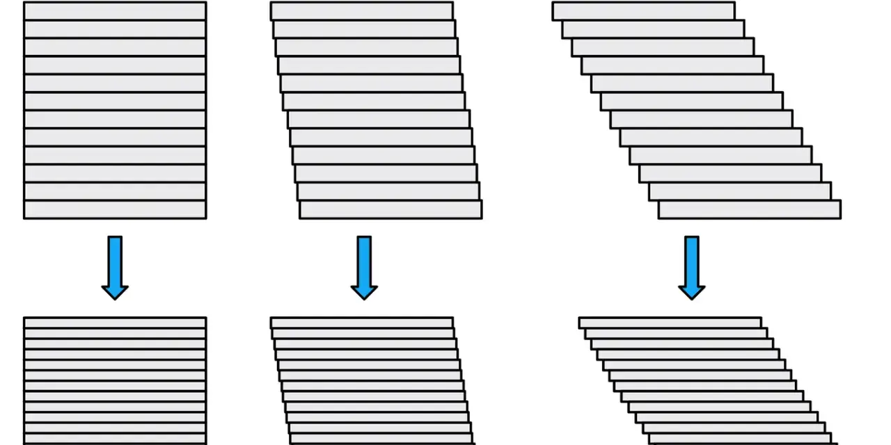 Diagram shows how 3d printer resolution affects layer alignment: no improvement, slight improvement, and marked improvement.