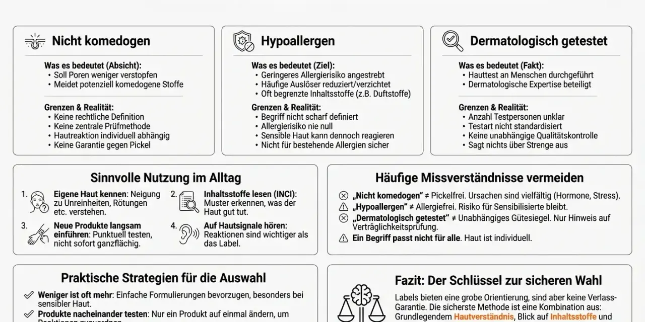 Hypoallergen bedeutet, dass das Risiko allergischer Reaktionen reduziert werden soll. Es ist aber kein Garant für Allergiefreiheit, da sensible Haut trotzdem reagieren kann.