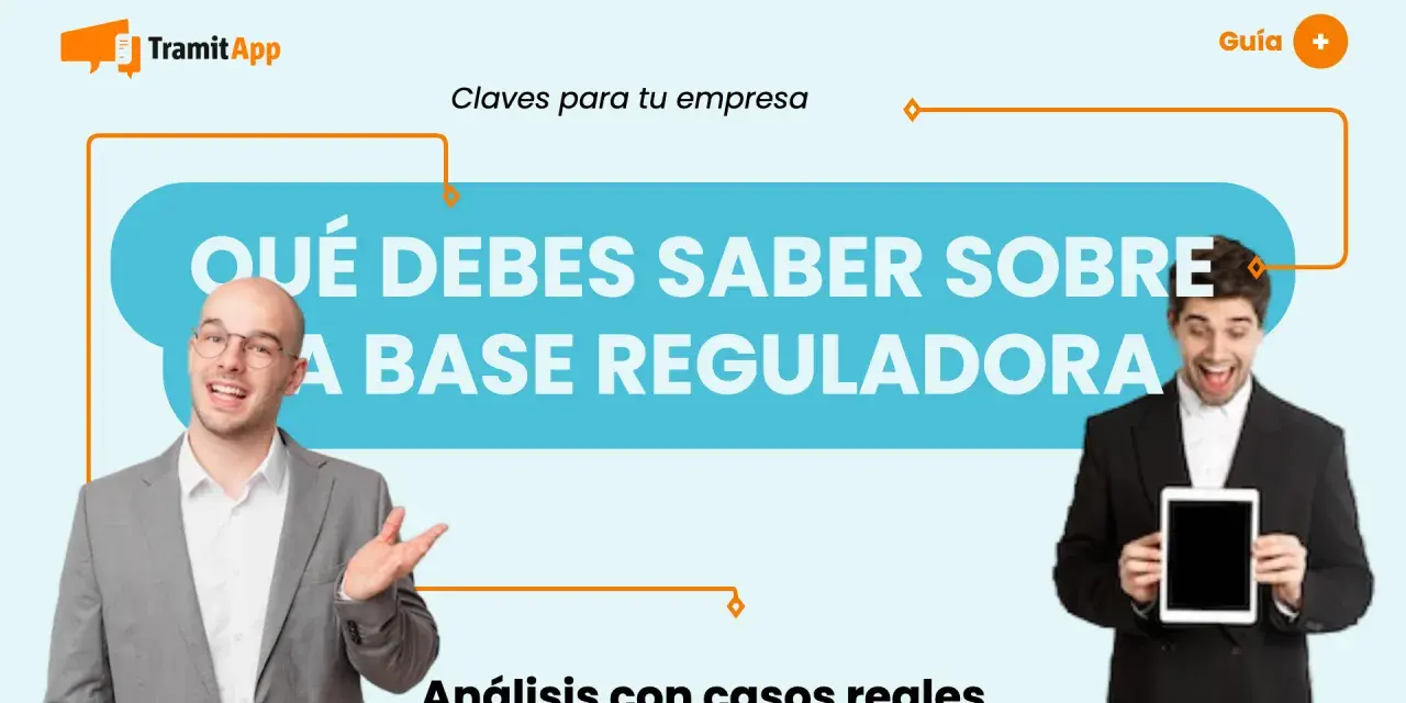 Hombres explican qué es la base reguladora de nómina. TramitApp ofrece claves para tu empresa y análisis con casos reales.