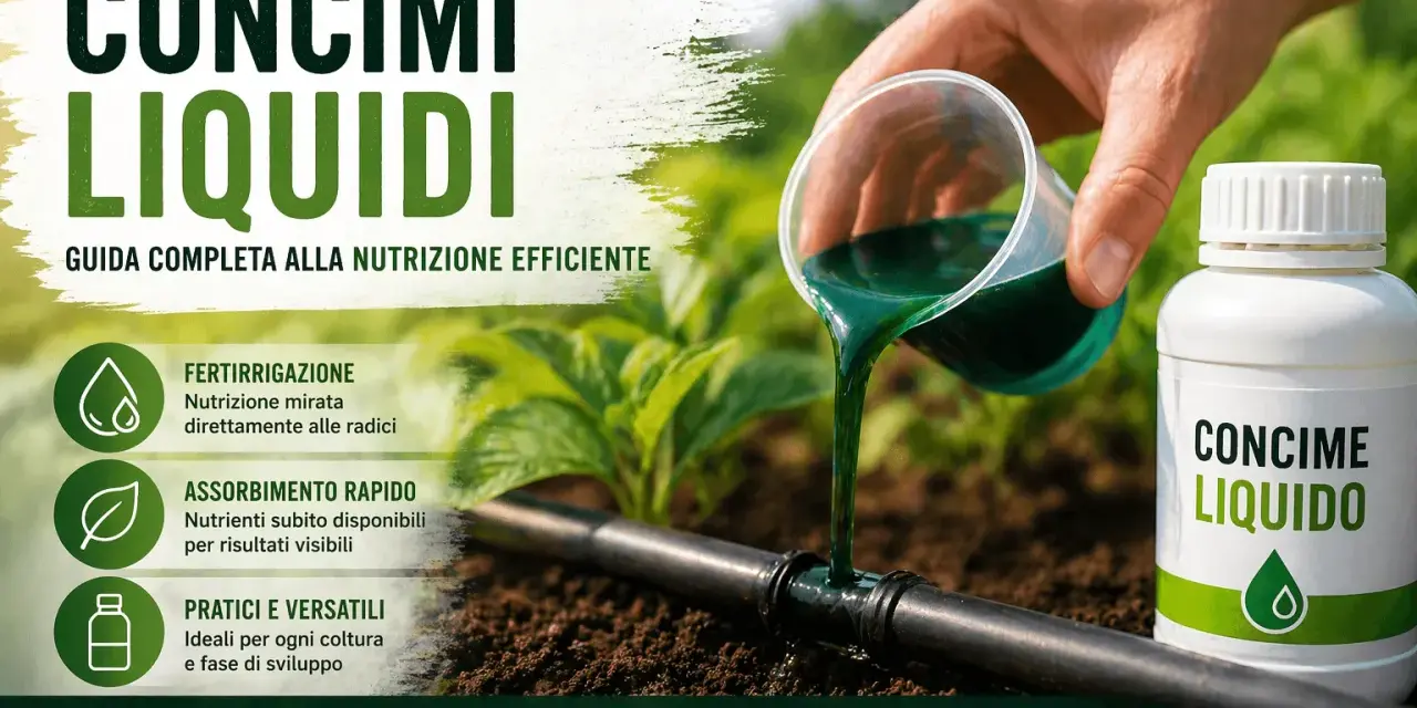 Versando un concime liquido verde in un tubo per irrigazione, per una nutrizione efficiente delle piante.