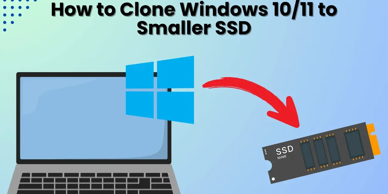 Jak przenieść system na dysk SSD? Grafika pokazuje laptop z systemem Windows i dysk SSD, na który system jest przenoszony.