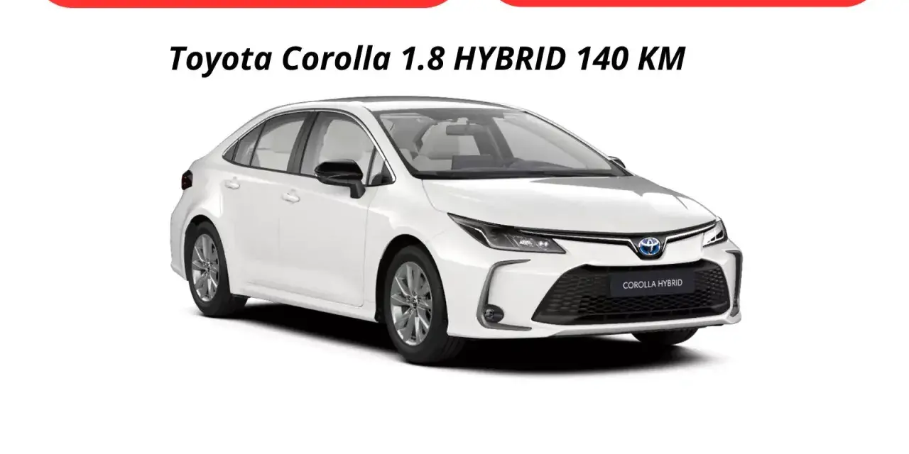 Biała Toyota Corolla 1.8 HYBRID 140 KM. Atrakcyjna toyota corolla cena z rabatem 21 719 PLN. Leasing, konfiguracja.