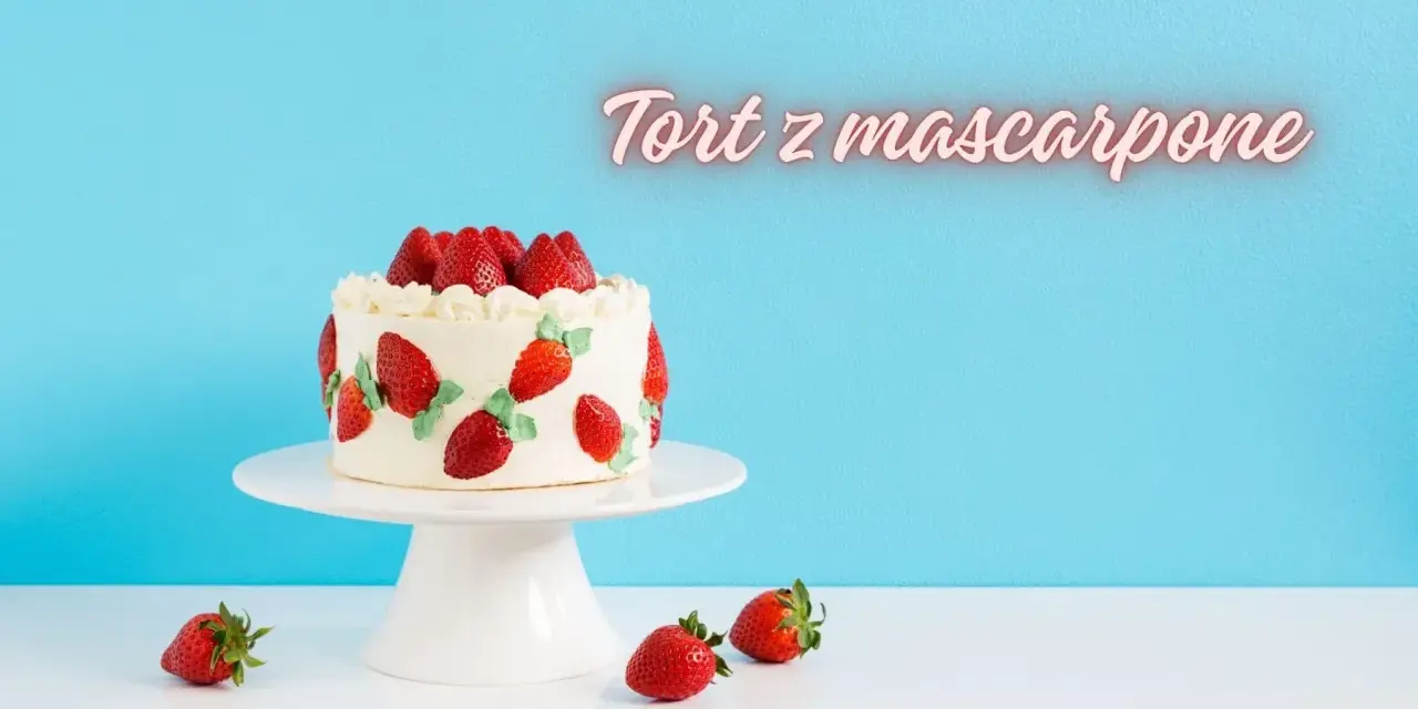 Pyszny tort z mascarpone i truskawkami. Zastanawiasz się, ile może stać tort z mascarpone? Ten wygląda świeżo i apetycznie!