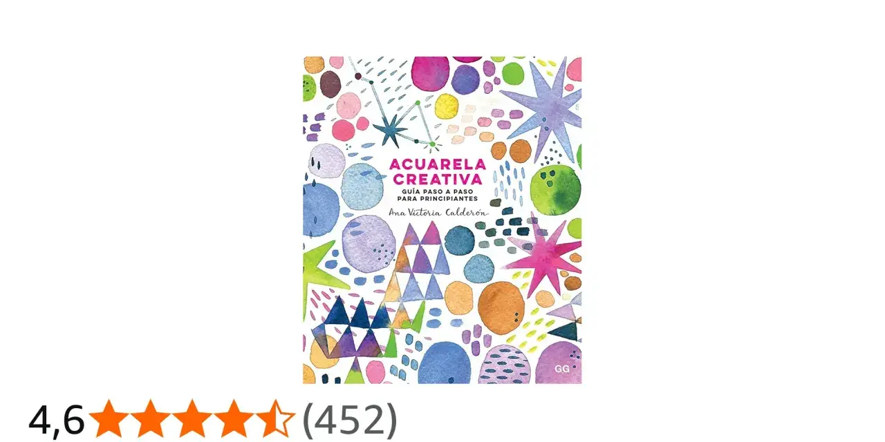 Libro "Acuarela Creativa" con vibrantes dibujos acuarela de formas y colores. Guía para principiantes de Ana Victoria Calderón.