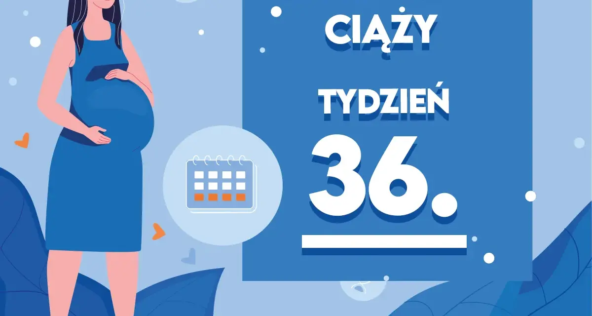 Kobieta w 36. tygodniu ciąży, z brzuszkiem i kalendarzem. Czas na przygotowania do porodu!