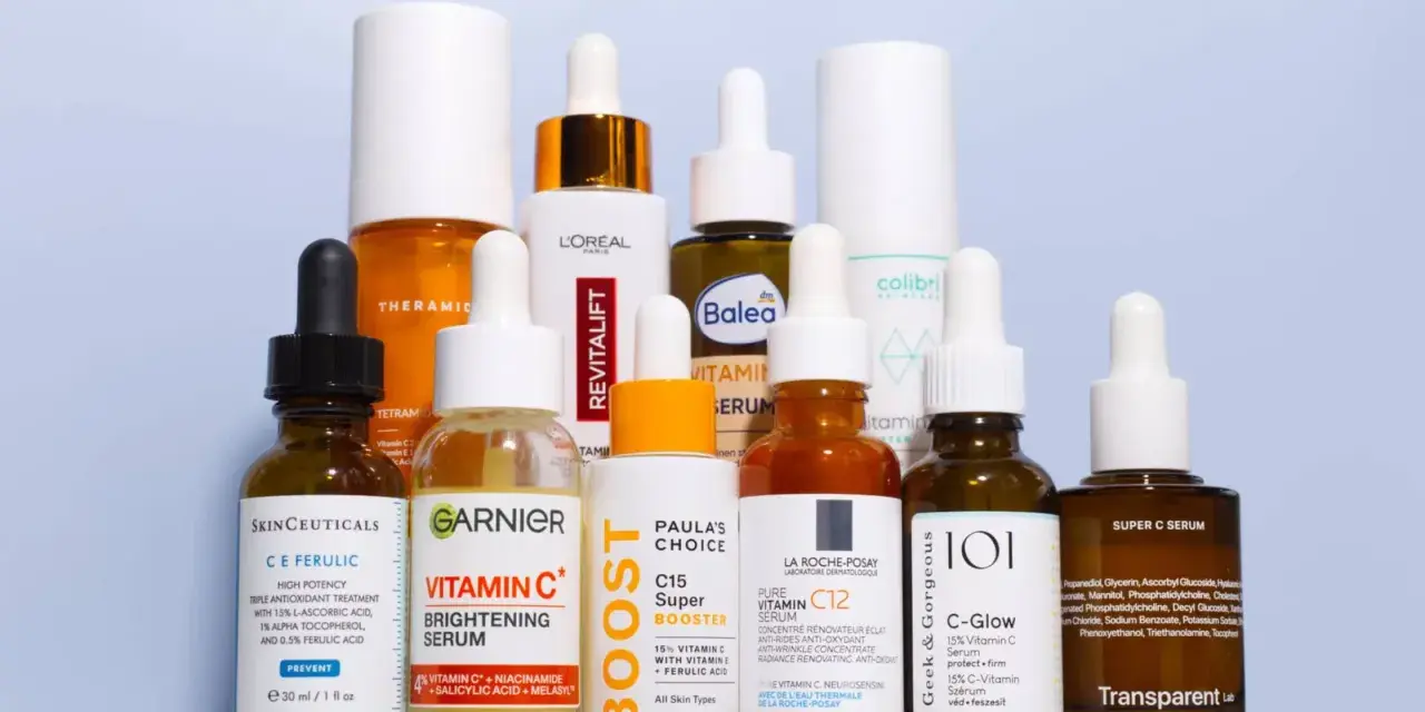 Vielfältige Vitamin C Seren für strahlende Haut. Die Wirkung von Vitamin C Serum ist bekannt für Aufhellung und Schutz.