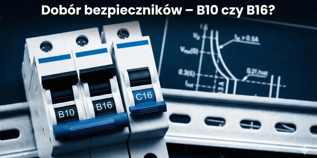Trzy wyłączniki nadprądowe: B10, B16 i C16. Jaki bezpiecznik do oświetlenia wybrać? Wybór zależy od obciążenia.