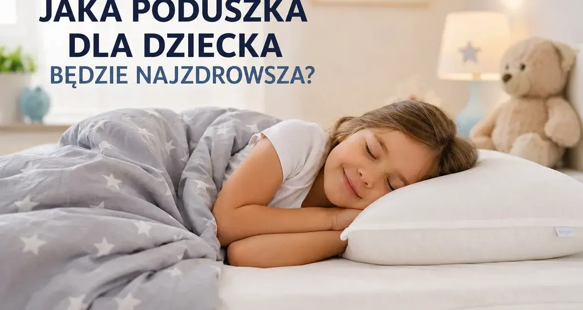 Jaka poduszka dla dziecka będzie najzdrowsza? Mała dziewczynka śpi spokojnie na białej poduszce, otulona kołdrą w gwiazdki.