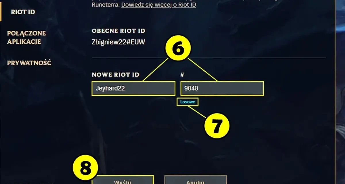 Jak zmienic nick w Valorant? Widok panelu konta Riot, gdzie można edytować swój Riot ID.