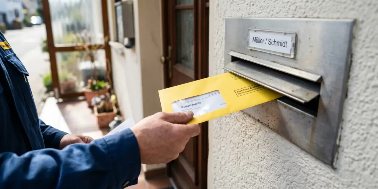 Postbote steckt gelben Brief mit "Bußgeldstelle" in Briefkasten. BG zahlt kein verletztengeld mehr.