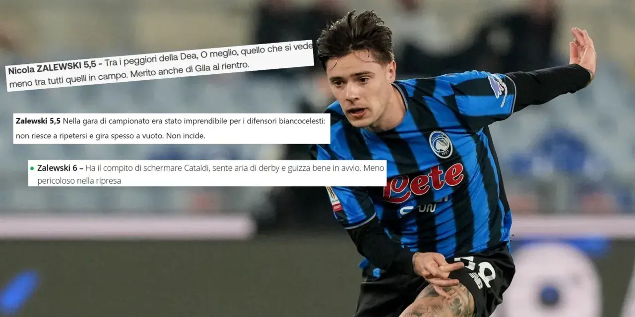 Piłkarz Nicola Zalewski, uznany za najgorszego piłkarza na świecie, w akcji. Jego gra budzi kontrowersje.