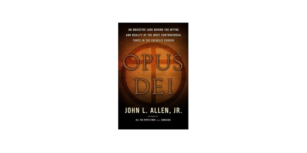 Book cover for "Opus Dei" by John L. Allen, Jr., featuring the Opus Dei symbol and text.