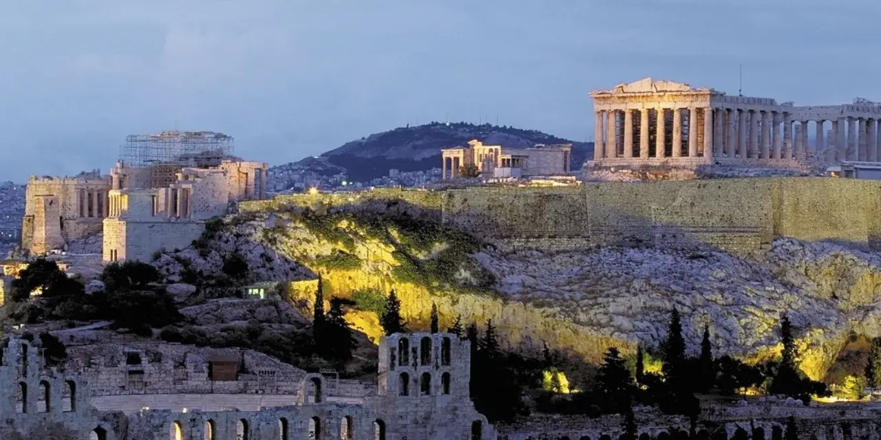 The Parthenon stands majestically on the Acropolis, a timeless symbol of ancient Greece.