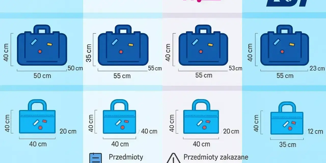 Wymiary bagażu podręcznego Ryanair: 50x40x20 cm. Porównanie z innymi liniami lotniczymi.