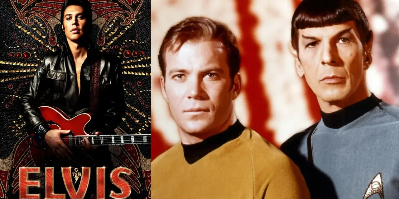 Elvis Presley im Film "Elvis" mit Captain Kirk und Mr. Spock.