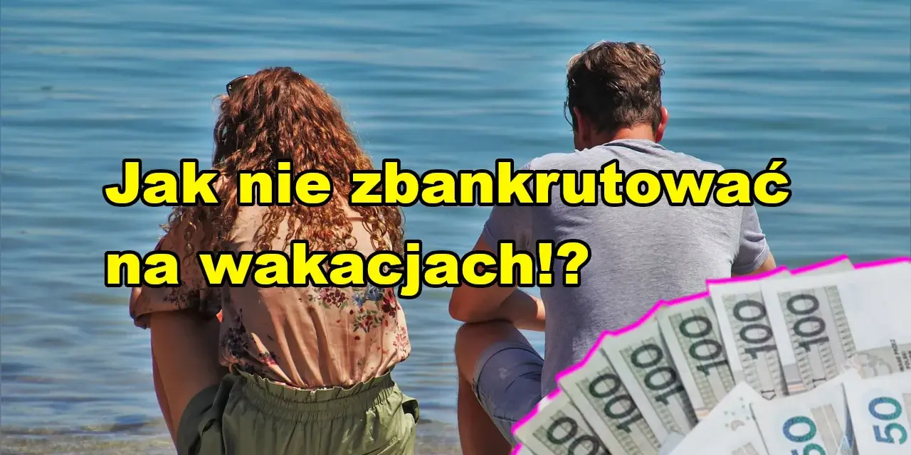 Para siedząca nad wodą, z pieniędzmi w ręku.