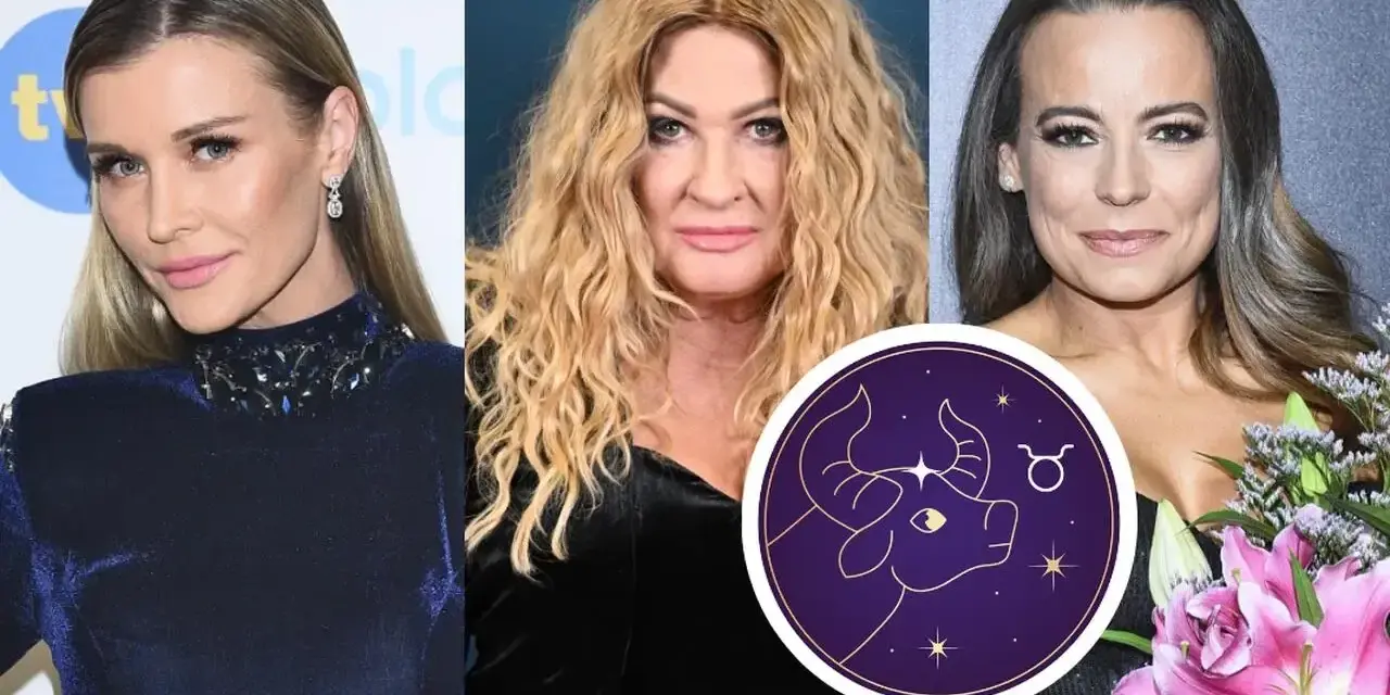 Trzy kobiety i symbol Byka, znaku zodiaku dla osób urodzonych 25 kwietnia.