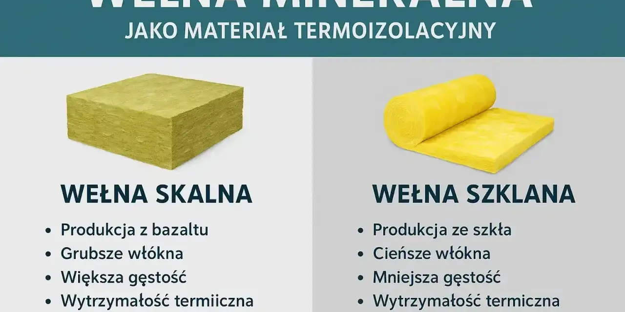 Wełna skalna i szklana jako materiały termoizolacyjne. Różnice w budowie i zastosowaniu, wpływające na współczynnik przewodzenia ciepła.