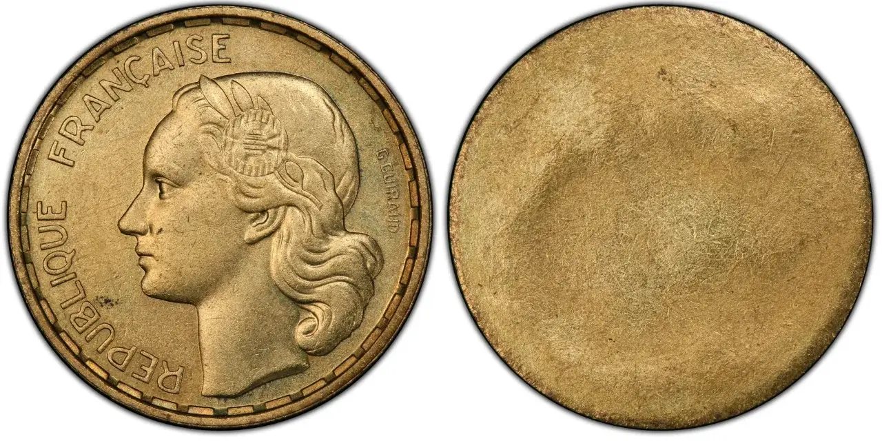 Pièce de 50 francs 1952, République Française. La valeur de cette pièce est recherchée par les collectionneurs.