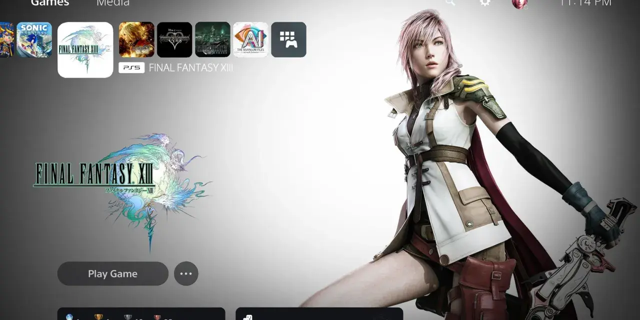 Lightning, protagonista de Final Fantasy XIII, lista para la acción en la pantalla de PS3.