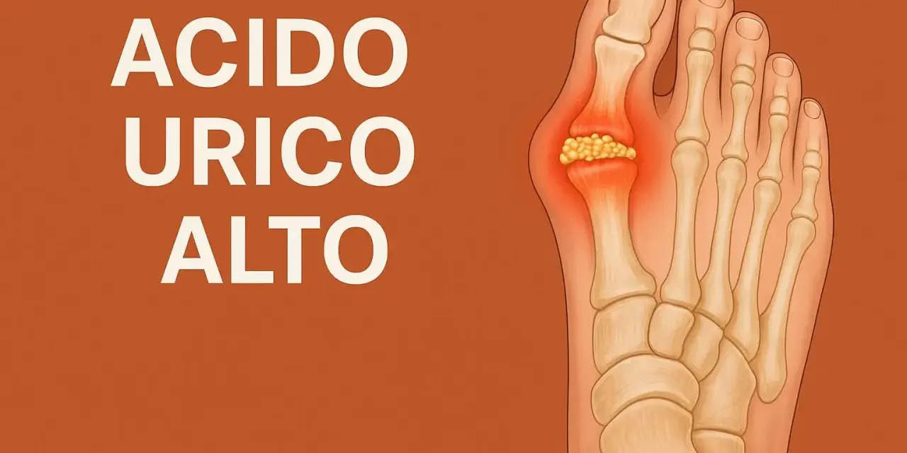 Dito, cristalli di acido urico si accumulano nell'articolazione dell'alluce, causando infiammazione e dolore.