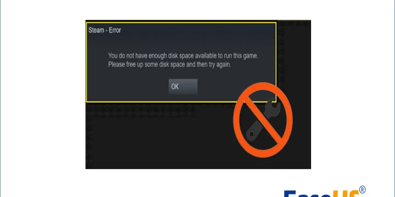 Komunikat błędu zapisu na dysku Steam: "Nie masz wystarczającej ilości wolnego miejsca na dysku".