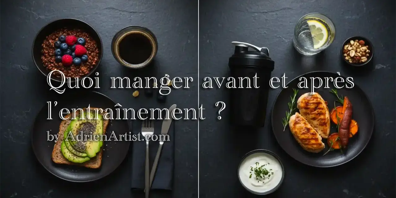 Repas avant et après l'entraînement : avoine et café avant, poulet et patates douces après. Un encas sportif idéal pour la récupération.